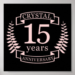 Crystal wedding anniversary 15 years poster