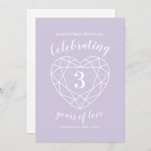 Crystal Wedding Anniversary 3 years invites