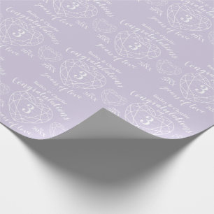 Crystal wedding anniversary 3 years of love wrapping paper