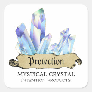 Crystal Witch White And Blue Spell Jar Labels