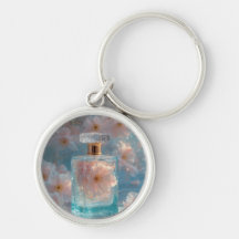 Crystal Zephyr – Airy Floral Aquamarine Keyring