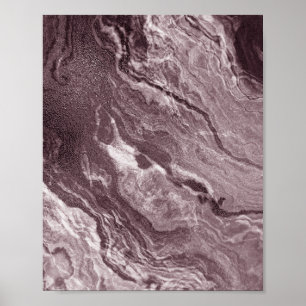 Crystalized Mauve Agate   Dusty Rose Pink Marble Poster