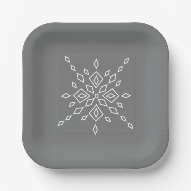 Crystalized Snowflake Paper Plate (Front)