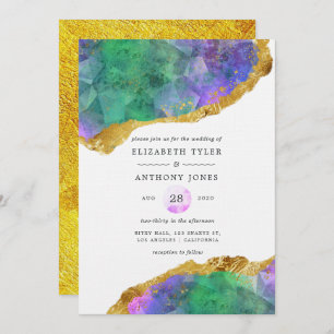 Crystallic Agate Jewel Wedding Invitation