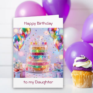 Crystalline Cake Daughter's Birthday Card