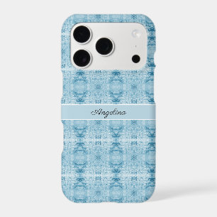 Crystalline Chic Blue & White Feather Pattern