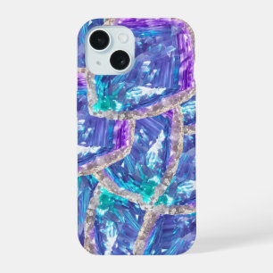 Crystalline Dreams: Amethyst and Aqua Fusion iPhone 15 Case