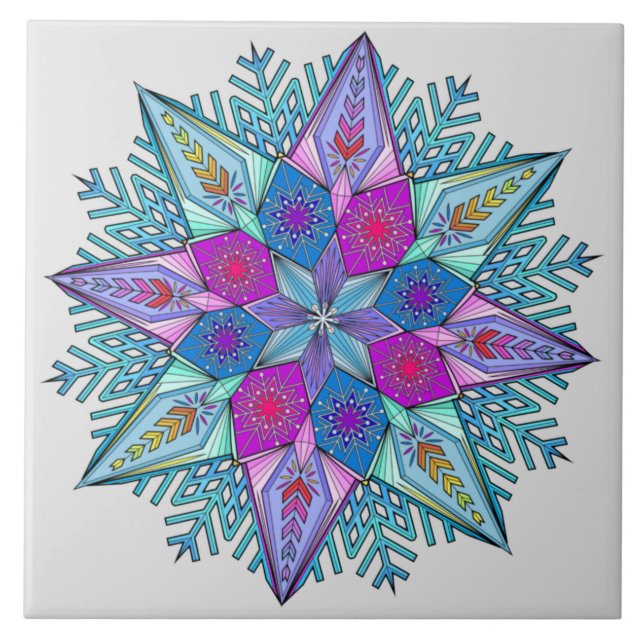 Crystalline Kaleidoscope™ Ceramic Tile (Front)