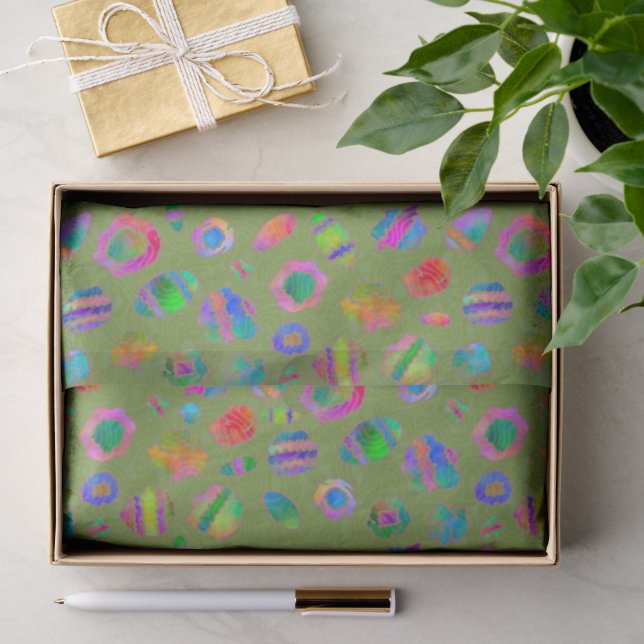 Crystalline Riverbed Moss Green Tissue Paper (Gift)