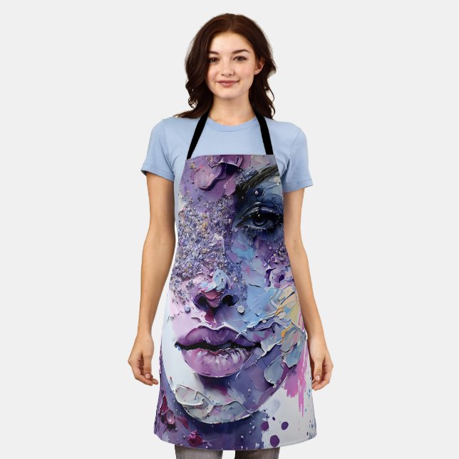 "Crystalline Silence" – A Purple Portrait Apron (Worn)