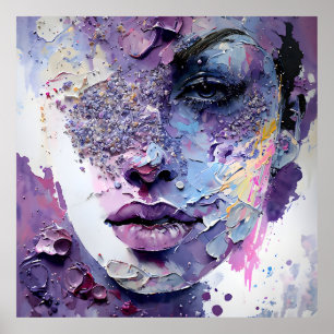 "Crystalline Silence" – A Purple Portrait Poster