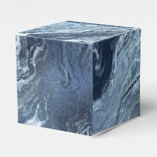 Crystallised Blue Agate   Dusty Slate Marbled Ston Favour Box