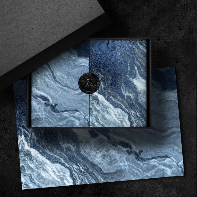 Crystallised Blue Agate | Dusty Slate Marbled Ston Tissue Paper (Creator Uploaded)