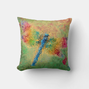 Crystallised Dragonfly (green) Cushion