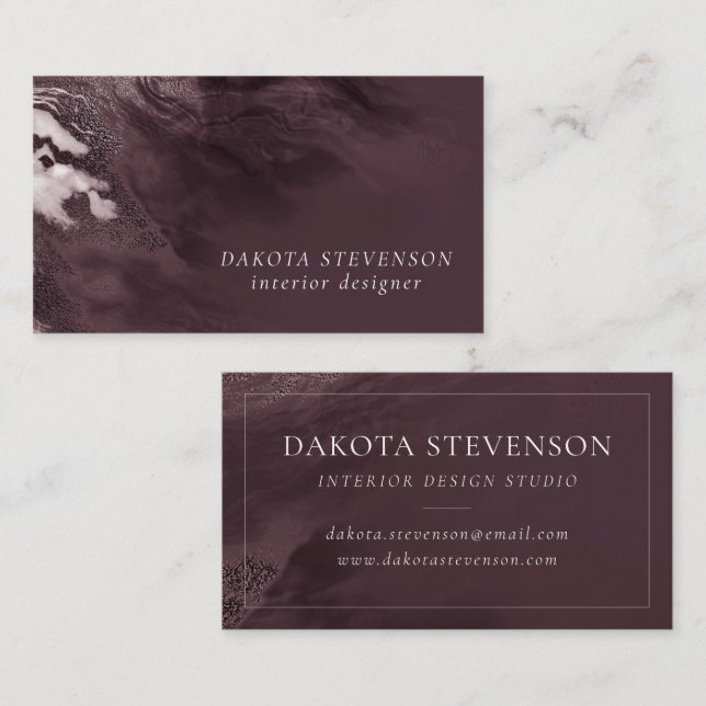 Crystallised Mauve Agate | Dusty Rose Pink Marble Business Card (Front/Back)