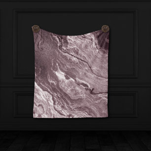 Crystallised Mauve Agate Dusty Rose Pink Marble Fleece Blanket