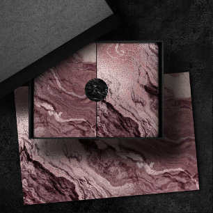 Crystallised Mauve Agate   Dusty Rose Pink Marble Tissue Paper