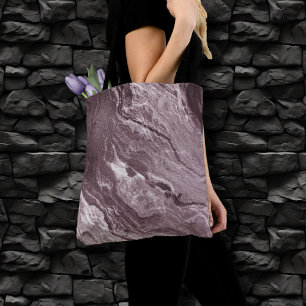 Crystallised Mauve Agate Dusty Rose Pink Marble Tote Bag