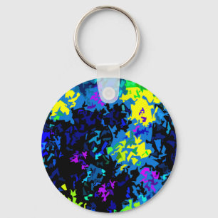 Crystallised Paint Splatter - Cool Colours Key Ring