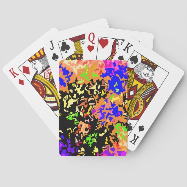 Crystallised Paint Splatter - Warm Colours Playing Cards (Back)