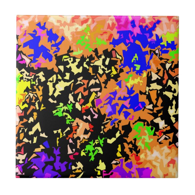 Crystallised Paint Splatter - Warm Colours Tile (Front)