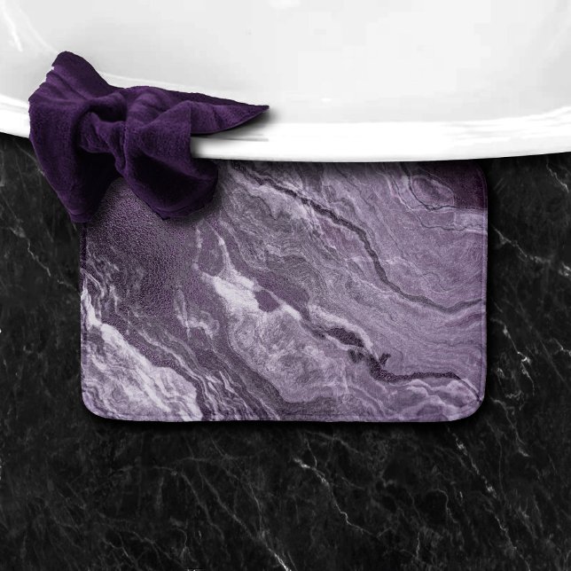 Crystallised Purple Agate | Moody Marbled Stone Bath Mat (Creator Uploaded)
