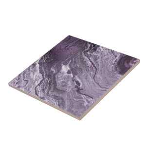 Crystallised Purple Agate Moody Marbled Stone Ceramic Tile