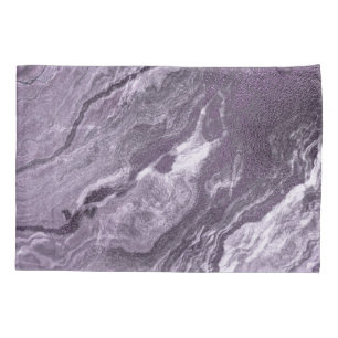 Crystallised Purple Agate   Moody Marbled Stone Pillowcase