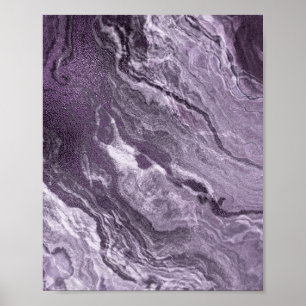 Crystallised Purple Agate Moody Marbled Stone Poster