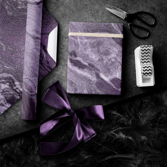 Crystallised Purple Agate | Moody Marbled Stone Wrapping Paper (Creator Uploaded)