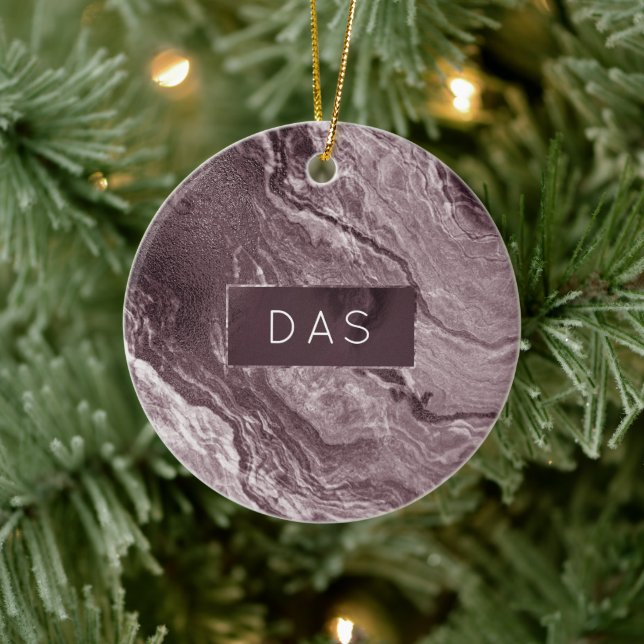 Crystallised Red Agate | Ruby Crimson Marbled Ston Ceramic Ornament (Tree)