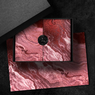 Crystallised Red Agate Ruby Crimson Marbled Ston Tissue Paper