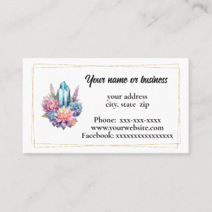 Crystals and flowers business card