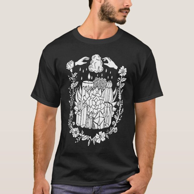 Crystals and Succulents Witchy T-Shirt (Front)
