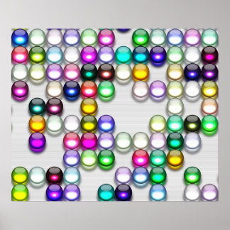 Crystals Art Random Colours Balls 12 x 10 Poster