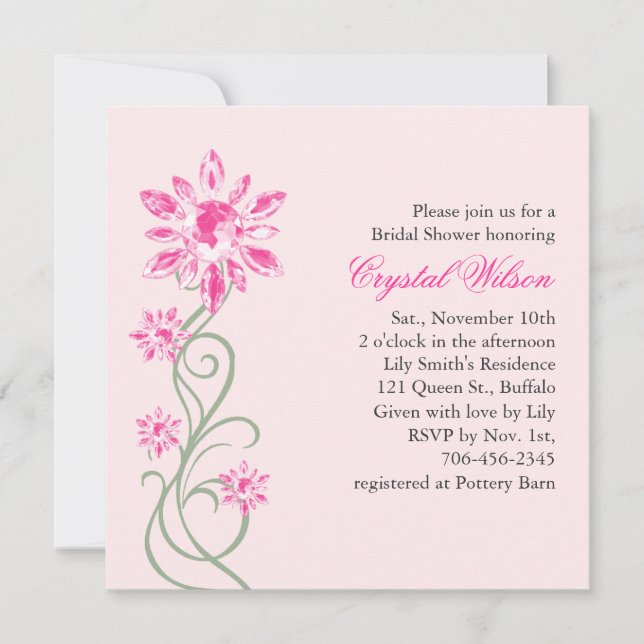 Crystal's Bridal Shower Invitation (pink) (Front)