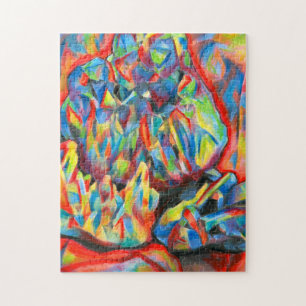 Crystals Coloured Pencil abstract Drawing art  Can Jigsaw Puzzle