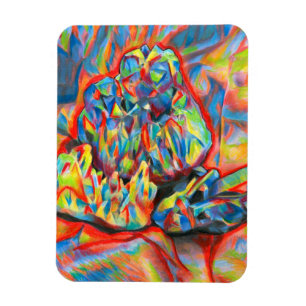 Crystals Coloured Pencil abstract Drawing art  Can Magnet