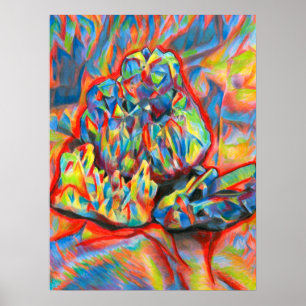Crystals Coloured Pencil abstract Drawing art Poster
