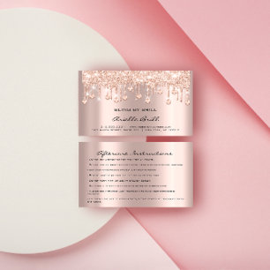 Crystals Drips Rose Spark Bling Aftercare Business Card