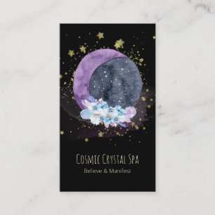 *~* Crystals Moon Sky Cosmos Stars . Universe Business Card