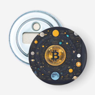 Crytpo - Bitcoin shirt - Moon time AI Bottle Opener