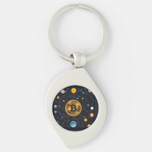 Crytpo - Bitcoin shirt - Moon time AI Key Ring
