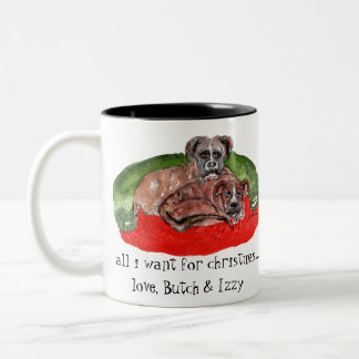cs 80 Xmas 2019 Butch & Izzy001 (2) Two-Tone Coffee Mug