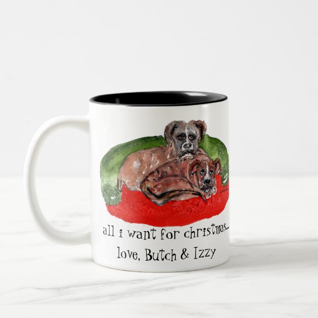 cs 80 Xmas 2019 Butch & Izzy001 (2) Two-Tone Coffee Mug (Left)