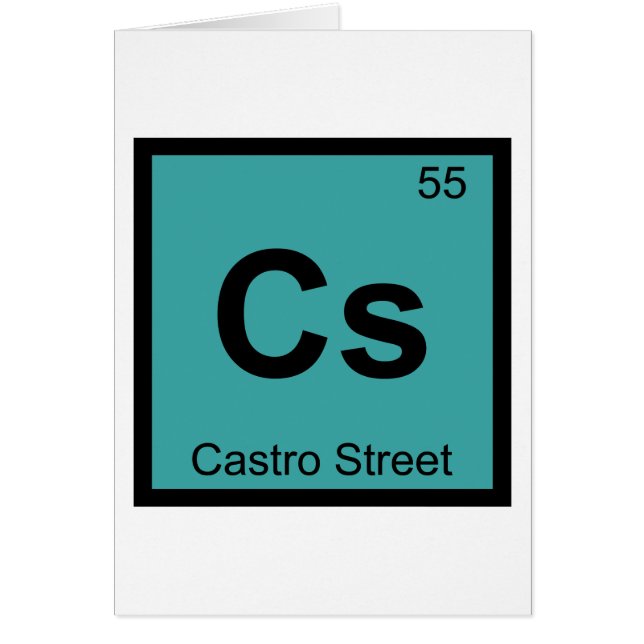 Cs - Castro Street San Francisco Chemistry Symbol (Front)