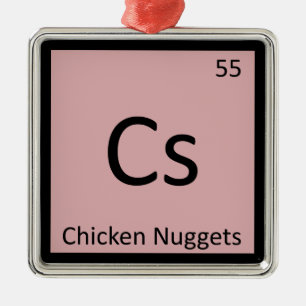 Cs - Chicken Nuggets Appetizer Chemistry Symbol Metal Tree Decoration