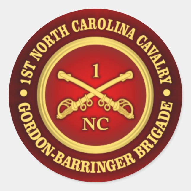 CSC -1st North Carolina Cavalry Classic Round Sticker (Front)