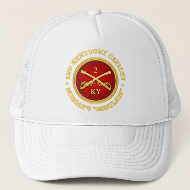 CSC -2nd Kentucky Cavalry (brass-red) Trucker Hat (Front)