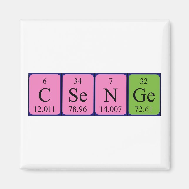 Csenge periodic table name magnet (Front)